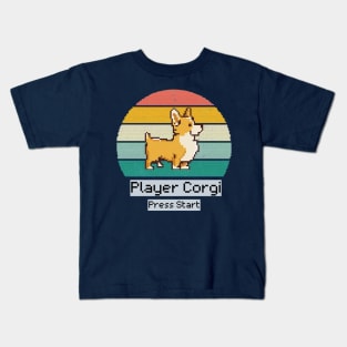 Retro Corgi 80s Video Game Kids T-Shirt